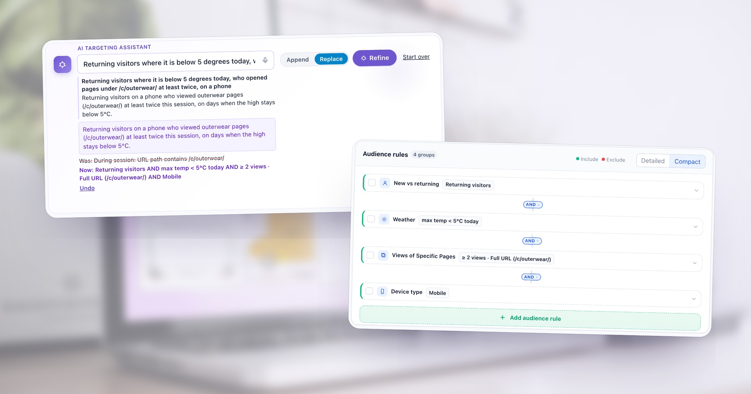 Describe Your Audience in a Sentence: How the AI Targeting Assistant Builds the Rules