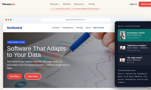 Tealium and Salesforce integration personalization example
