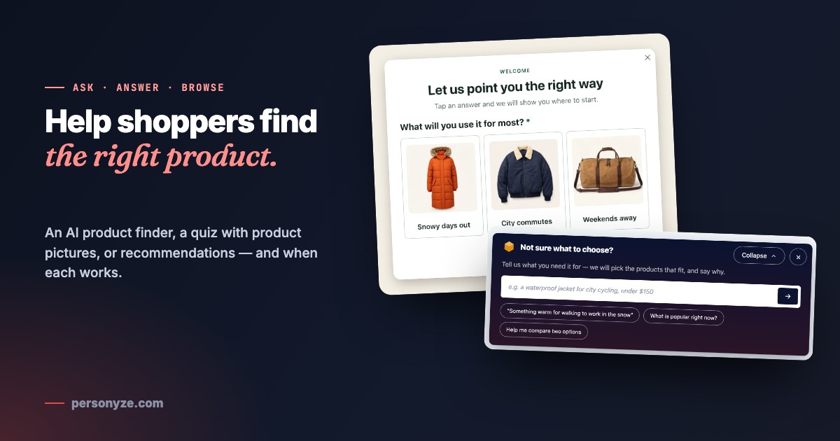 AI Product Finder vs. Product Recommendation Quiz: How to Help Shoppers Find the Right Product