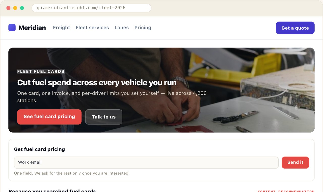 Hosted Landing Page Personalization Example