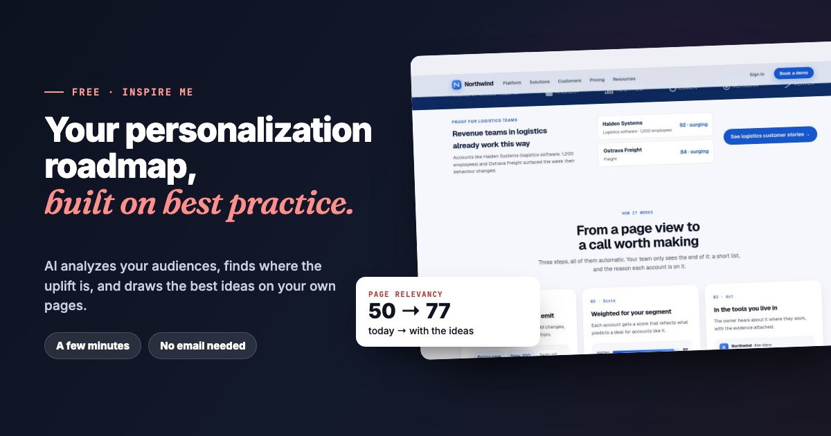 Inspire Me: Your Personalization Roadmap, Built by AI on Proven Best Practice