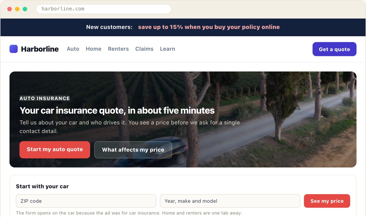 Insurance Quote Personalization Example