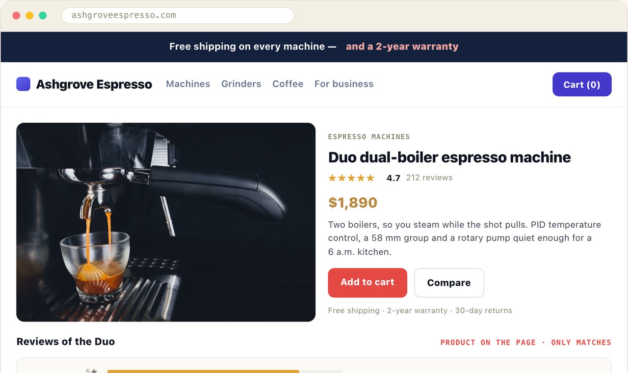 Personalized reviews & testimonials