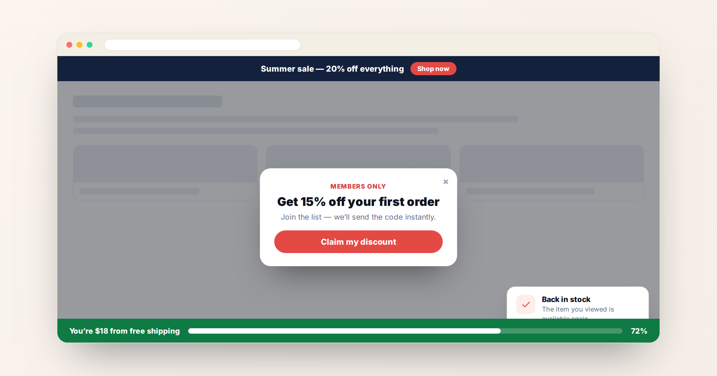 Website popup templates